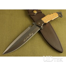 Corrugated Steel Survival Knife Camping Knives with Metal Handle UDTEK01337